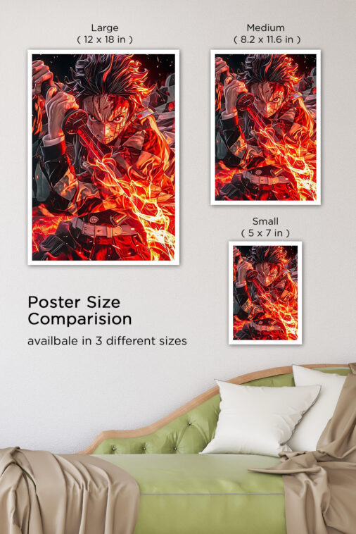 Tanjiro Kamado Fire Breathing Poster Demon Slayer - Image 8