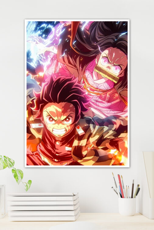 Tanjiro Nezuko Kamado Attack Mode Poster Demon Slayer - Image 2