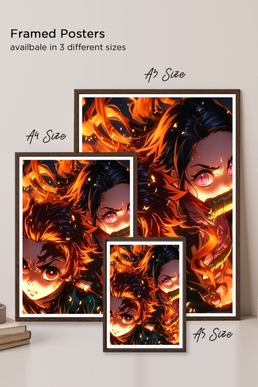 Tanjiro Nezuko Kamado Fire Breathing Poster Demon Slayer - Image 5