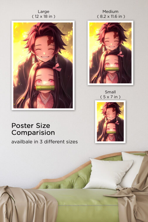 Tanjiro Nezuko Kamado Happy Face Poster Demon Slayer - Image 7