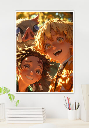 Tanjiro Rengoku Happy Moment Poster Demon Slayer - Image 3
