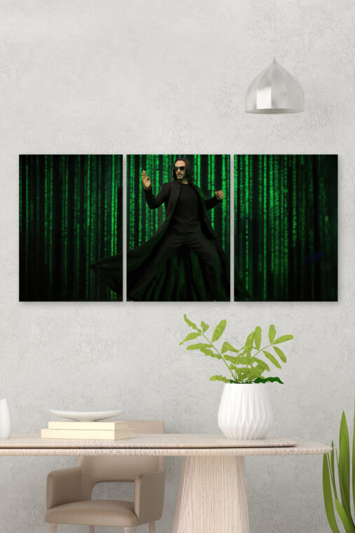 The Matrix Resurrections - Neo in Futuristic City Ultrawide Poster