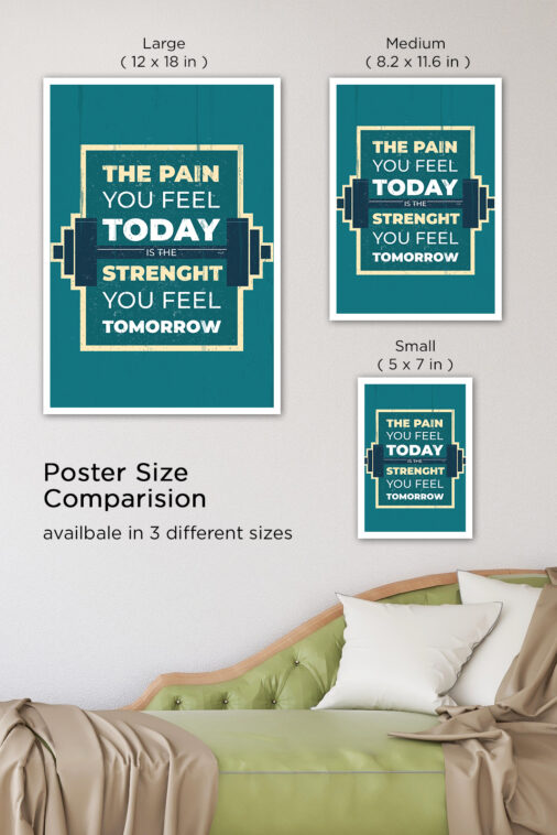 The Pain You Feel Today Is The Strength You Feel Tomorrow Motivation Poster - Image 8