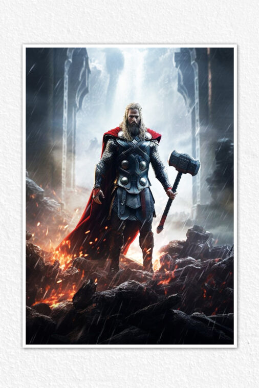 Thor God Of Thunder Mjollnir Poster Marvel Collection