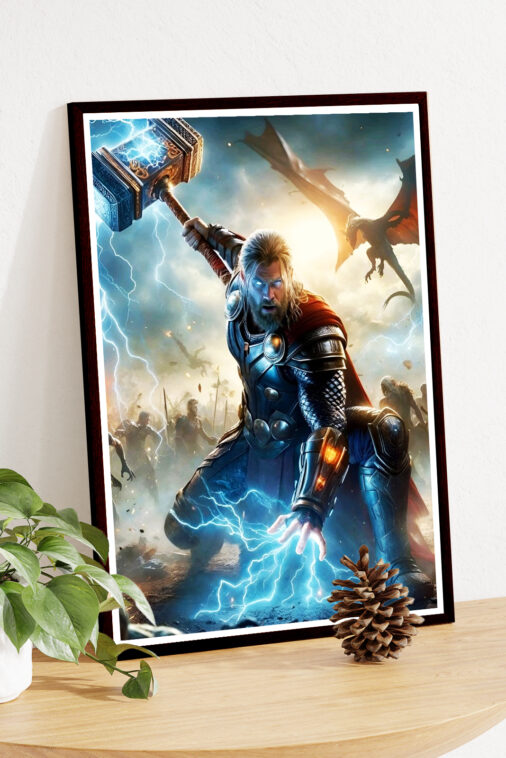 Thor Mjollnir Fire Ruins Poster Marvel Collection - Image 5