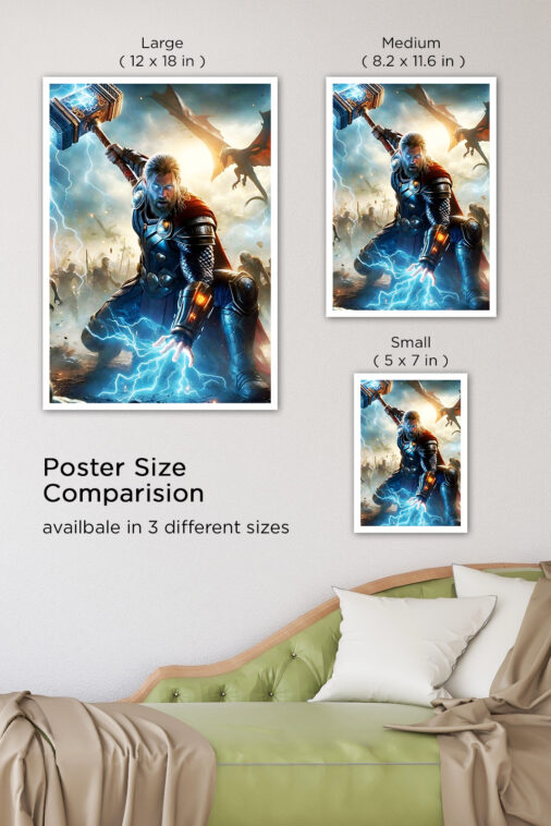 Thor Mjollnir Fire Ruins Poster Marvel Collection - Image 8