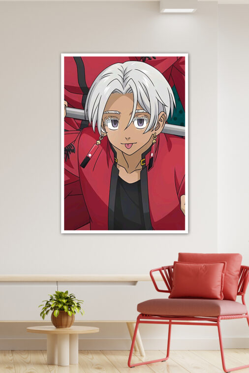Tokyo Revengers: Hanma Shuji Close-up Tongue Out Poster - Image 3