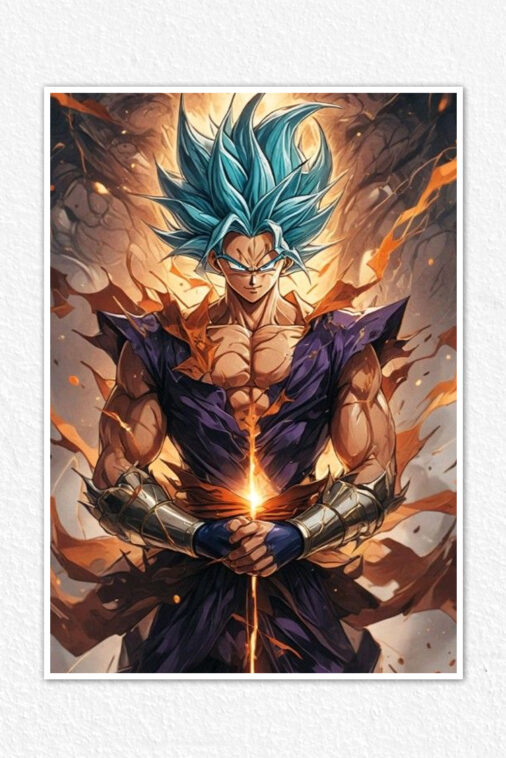 Vegata Fire Flame Power Poster Dragon Ball Z