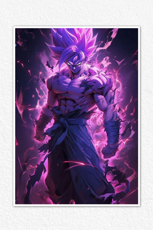 Vegata Purple Flame Poster Dragon Ball Z