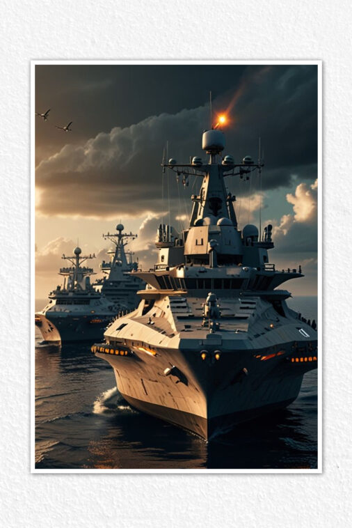 Warship Lined Up At Battlefield Warcraft Poster Collection