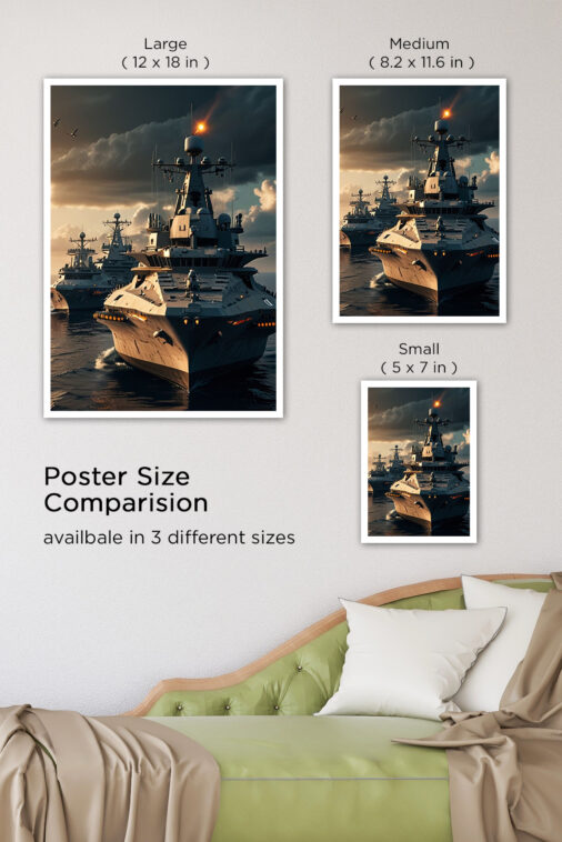 Warship Lined Up At Battlefield Warcraft Poster Collection - Image 7