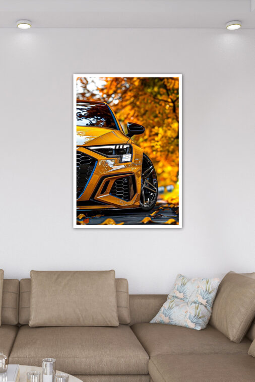 Yellow Audi RS6 Autumn Leaves Poster Cars Collection - Image 6