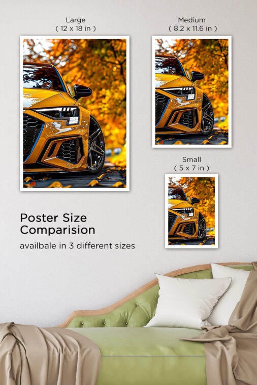 Yellow Audi RS6 Autumn Leaves Poster Cars Collection - Image 7