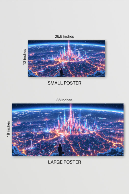 Anime Boy Looking at Futuristic City Night Sky Poster The Uncollectible - Image 5