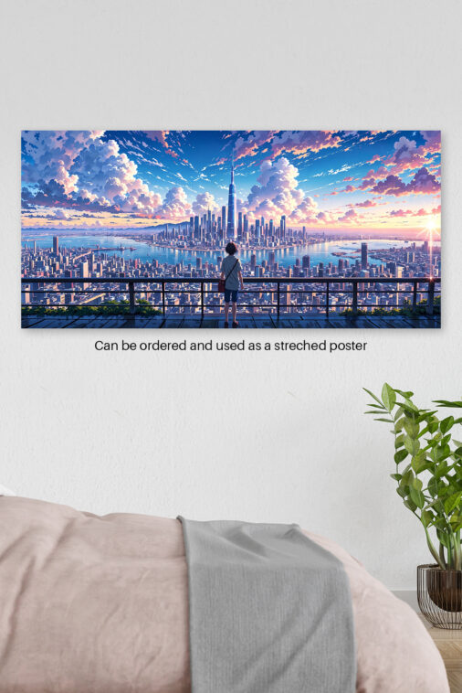 Anime Boy Watching City Sunset River Poster The Uncollectible - Image 3
