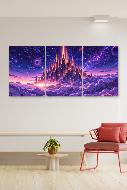 Anime City Above Clouds Starry Night Poster The Uncollectible - Image 2