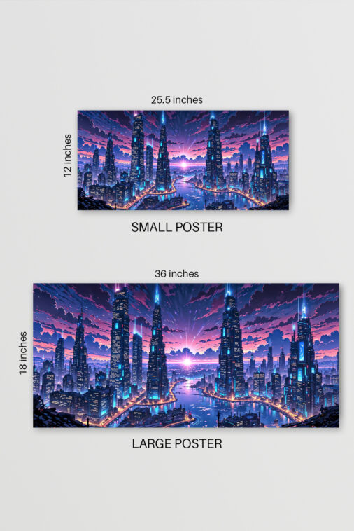 Anime Futuristic City Sunset Sky Poster The Uncollectible - Image 5