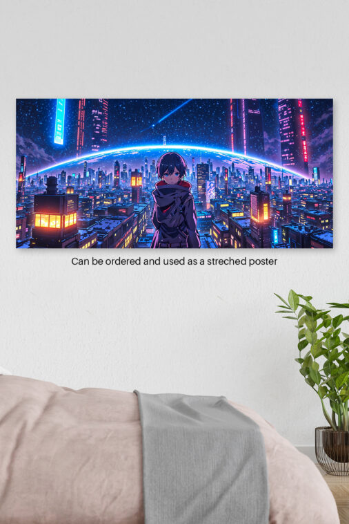 Anime Girl Futuristic City Night Sky Poster The Uncollectible - Image 4
