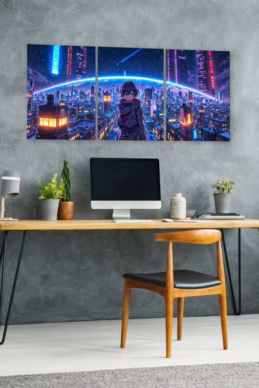Anime Girl Futuristic City Night Sky Poster The Uncollectible - Image 5
