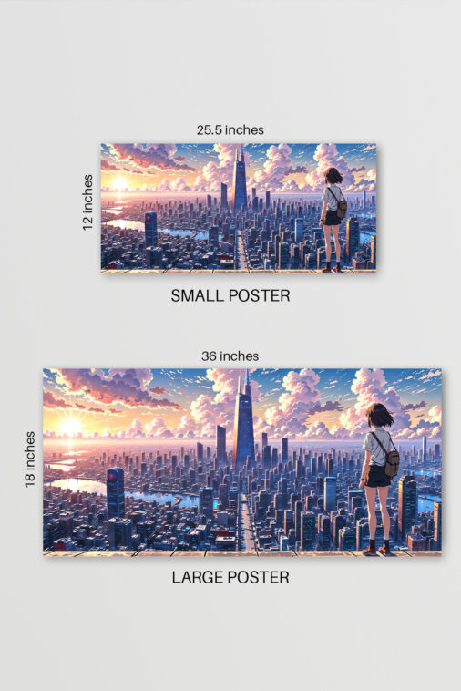Anime Girl Watching City Sunrise Poster The Uncollectible - Image 6