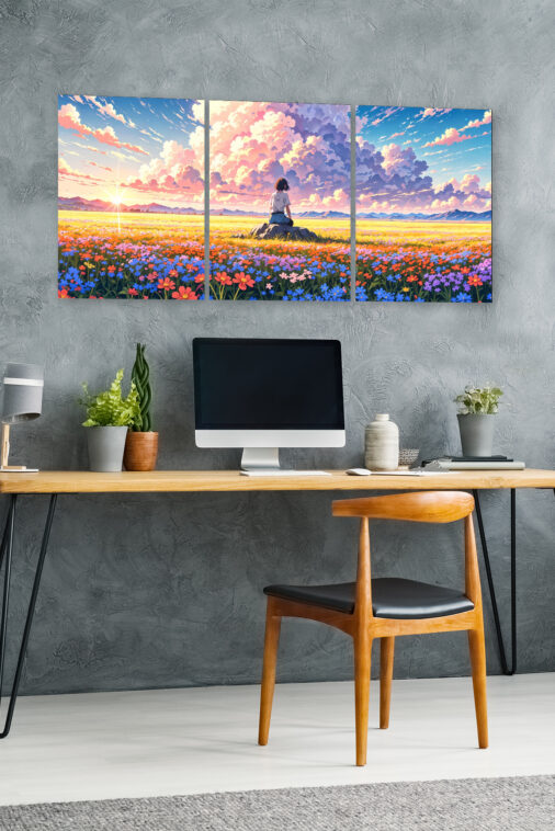 Anime Girl Watching Sunset Flower Field Poster The Uncollectible - Image 4