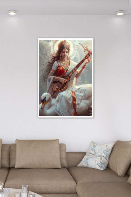 Saraswati Goddess Knowledge Music Swan Cultural Poster - Image 7