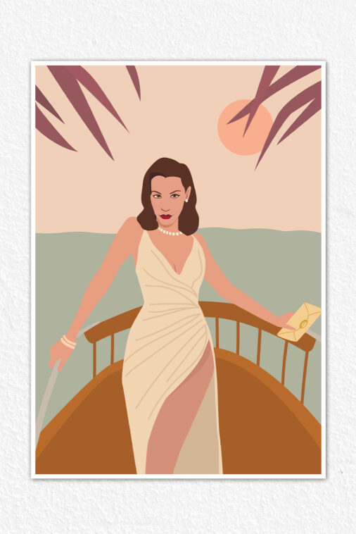 Fashionable Woman in Frock with Purse Aesthetic Poster | The Uncollectible