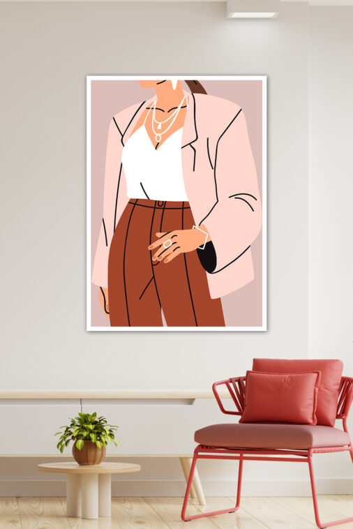 Chic Woman in Blazer with Necklace Aesthetic Poster | The Uncollectible - Image 3