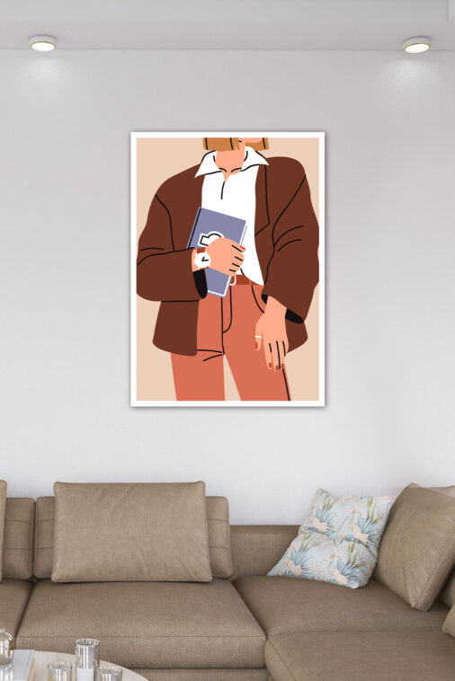 Elegant Woman in Blazer with Book Aesthetic Poster | The Uncollectible - Image 6
