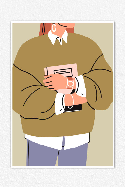 Cozy Woman in Sweater with Book Aesthetic Poster | The Uncollectible