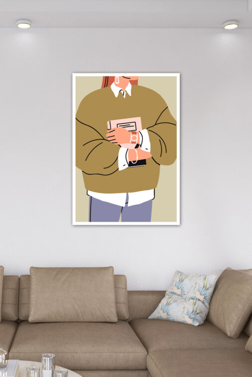 Cozy Woman in Sweater with Book Aesthetic Poster | The Uncollectible - Image 6