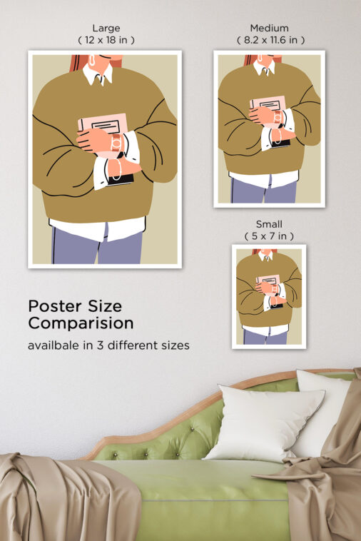 Cozy Woman in Sweater with Book Aesthetic Poster | The Uncollectible - Image 7
