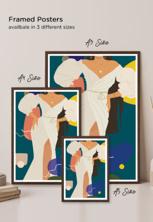 Woman in White Dress with Abstract Background Aesthetic Poster | The Uncollectible - Image 5