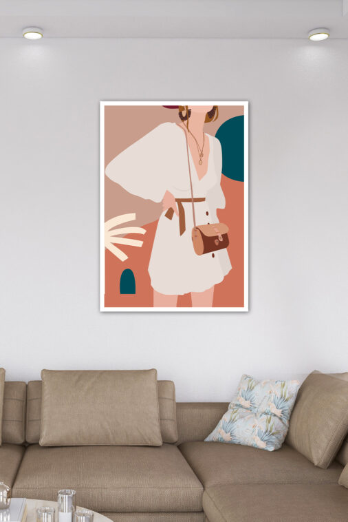 Elegant Woman in White Frock with Accessories Aesthetic Poster | The Uncollectible - Image 6