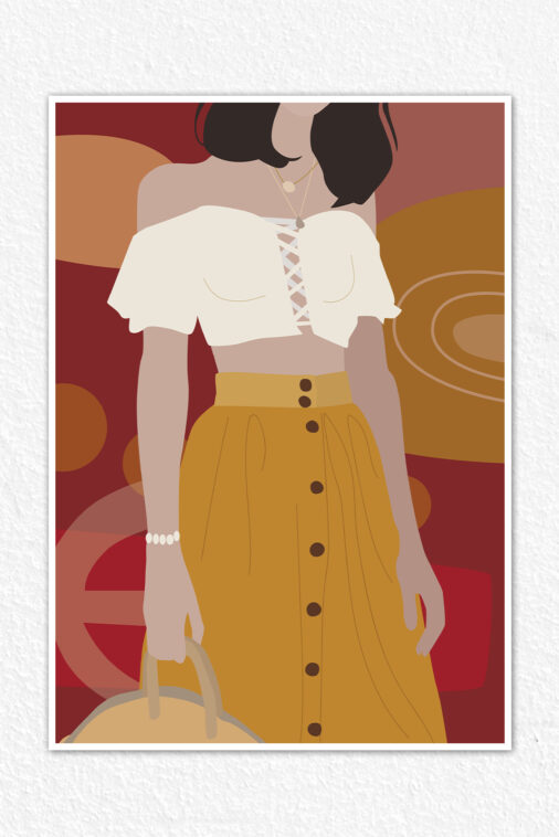 Stylish Woman in Yellow Frock with Accessories Aesthetic Poster | The Uncollectible