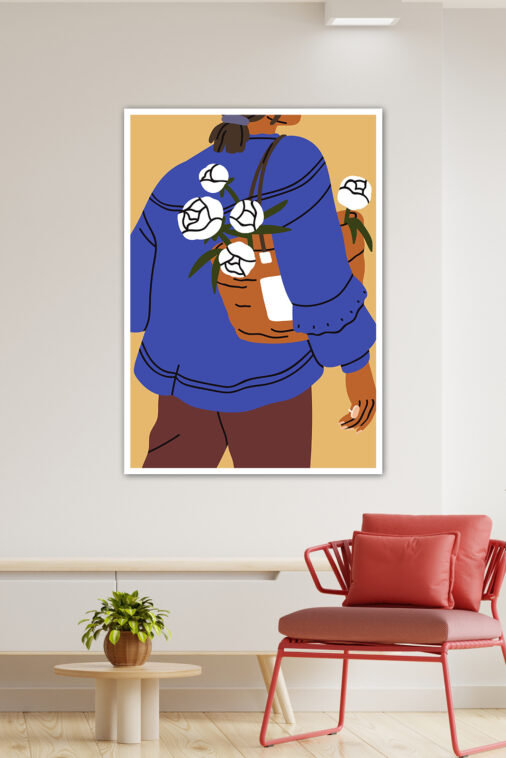 Woman with White Flowers in Tote Bag Aesthetic Poster | The Uncollectible - Image 3